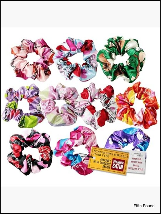 XL Satin Scrunchie Set Soft Hair Ties Ponytail Hair Elastics main image 4